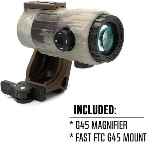 G45 5X Magnifier with 2.26 FTC Mount Combo，Quick Release and Flip-to-Center (FTC) Mechanism，CNC 7065 Alumnium，Black/FDE/TAC in Saudi Arabia