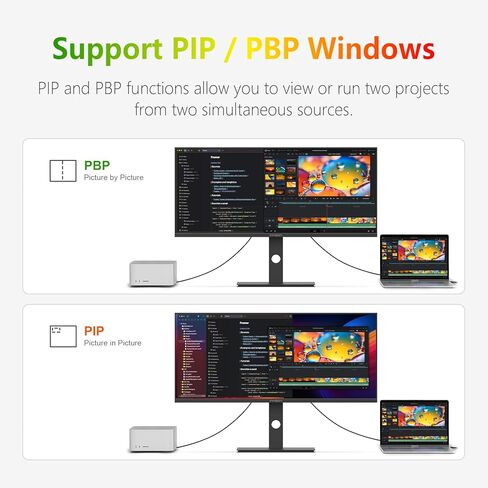 شاشة INNOCN 34 بوصة فائقة الدقة WQHD 3440 x 1440P 180 هرتز IPS PC متوافقة مع Adaptive-Sync G-SYNC، HDMI، DP، PIP/PBP، 21:9، HDR، MPRT، مكبر صوت مدمج، ارتفاع قابل للتعديل، العناية بالعين - 34C1R in Kuwait