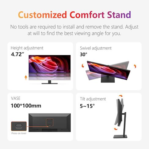 شاشة INNOCN 34 بوصة فائقة الدقة WQHD 3440 x 1440P 180 هرتز IPS PC متوافقة مع Adaptive-Sync G-SYNC، HDMI، DP، PIP/PBP، 21:9، HDR، MPRT، مكبر صوت مدمج، ارتفاع قابل للتعديل، العناية بالعين - 34C1R in Kuwait