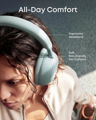Soundcore Space 2 by Anker, Active Noise Cancelling Headphones with Protective Case, Comfortable Fit, 50H Playtime, LDAC Hi-Res Wireless Audio, Dual Connection, Clear Calls, Bluetooth 6.1, Nap Mode in Saudi Arabia