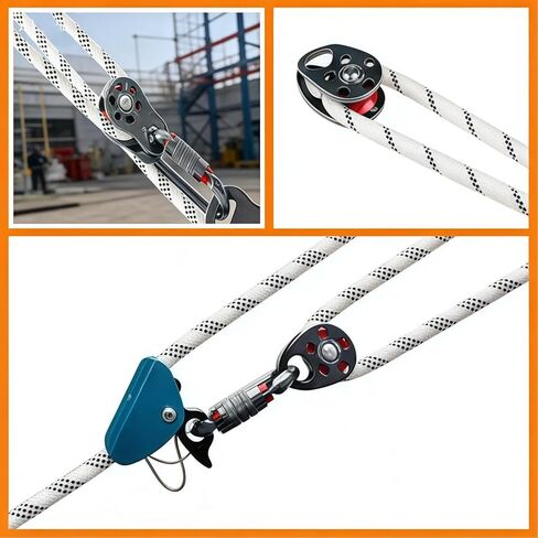 1PCS Heavy-Duty Single Pulley Block, High-Strength Wear-Resistant Metal Lifting Pulley, Sturdy & Durable for Lifting, Hoisting & Industrial Applications, Red Accent Lifting Equipment in Saudi Arabia