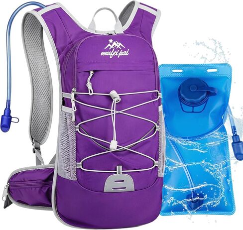 Hydration Backpack with 2L Water Bladder, Hiking Backpack for Women & Men, Water Daypack for Running, Hiking, Cycling, Climbing (Black) in Kuwait