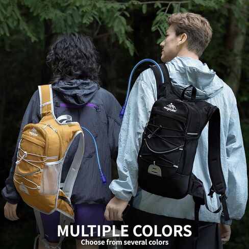 Hydration Backpack with 2L Water Bladder, Hiking Backpack for Women & Men, Water Daypack for Running, Hiking, Cycling, Climbing (Black) in Kuwait