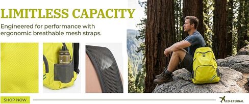 2026 New Model Folding Backpack for Hiking Nylon Unisex Waterproof Climbing Bag Camping Bag Travel Bag Lightweight Yellow in Saudi Arabia
