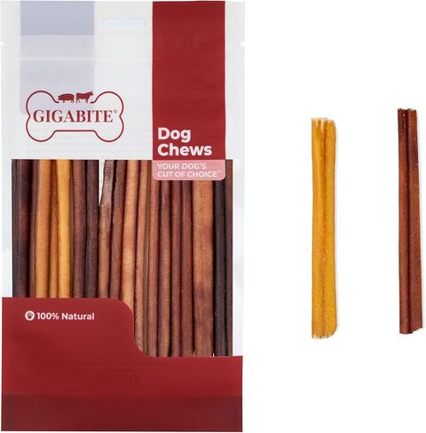 GigaBite 6 Inch Natural Odor Bully Sticks Treats (10 Pack) All Natural, Free Range Beef Pizzle Dog Chews – by Best Pet Supplies in Kuwait
