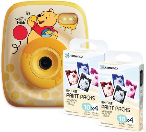 kiimento Ink-Free Instant Print Camera P2 Winnie the Pooh + Two 40-Prink Pack in Kuwait