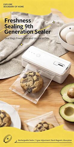 Mini Bag Sealer, 2-in-1 Heat Seal and Cut Bag Machine, USB-C Rechargeable Magnetic Heat Sealer, Portable Plastic Bag Sealing Machine in Saudi Arabia