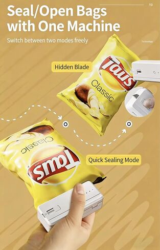 Mini Bag Sealer, 2-in-1 Heat Seal and Cut Bag Machine, USB-C Rechargeable Magnetic Heat Sealer, Portable Plastic Bag Sealing Machine in Saudi Arabia