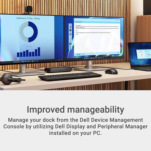 Dell Pro Dock WD25 - USB Type-C with DP Alt Mode Connector, DisplayPort/HDMI/USB 3.2 Gen2 Connectivity, Up to 100-Watt Power delivery - Black (Renewed) in Saudi Arabia