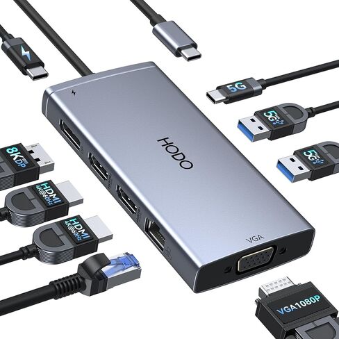 USB C Hub HDMI USB Adapter for MacBook Pro Air M3 M2 M1 2025-2018 13 14 16", MacBook Adapter Multiport 8 in 2 Mac USB C Hub with HDMI, Thunderbolt 3, 10G USB C&A Data Ports, SD TF Card Reader, Audio in Saudi Arabia