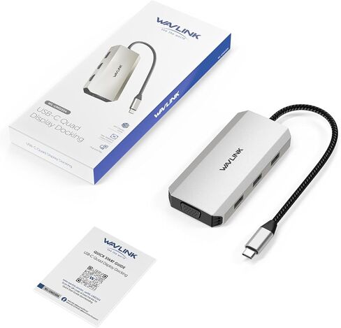 USB C Docking Station, Docking Station Quad Monitors with Dual HDMI,DP,VGA,3* USB-A2.0 for Wireless Device,Compatible with Lenovo, HP, Dell, Windows System Computer in Saudi Arabia