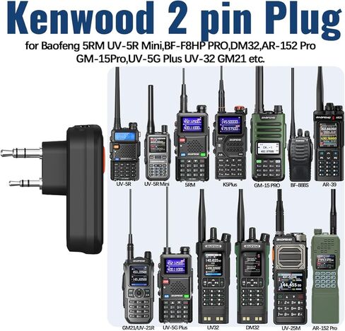 Walkie Talkies Wireless Earpiece with PTT Noise Cancelling 2-Pin K Port Speaker Mic Headset for Ham Radios Baofeng UV-5R Mini 5RM BF-F8HP PRO DM32 AR-152 Pro GM-15Pro UV-5G Plus UV-32 GM21 in Saudi Arabia