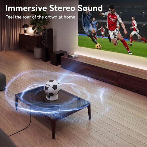 Smart Mini Projector, Android 13 WiFi Bluetooth, Football-Shaped Movie Projector, Electric Focus, Auto Keystone, 1080P Supported, for Bedroom Outdoor, Compatible with Smartphone HDMI USB in Saudi Arabia