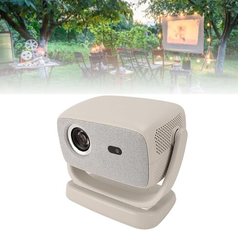 4K Projector with Wi Fi and Bluetooth, 180° Rotating Movie Projector, Portable Projector with 300 ANSI, Outdoor Projector for Phone PC TV Stick DVD USB HDMI (US Plug) in Saudi Arabia