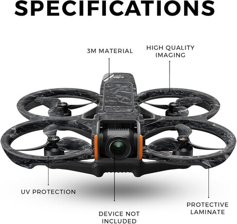 Drone Skin Compatible with DJI Avata 2 (2024) - Onyx Marble - Premium 3M Vinyl Protective Wrap Decal Cover - Easy to Apply | Crafted in The USA by MightySkins in Saudi Arabia
