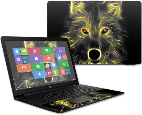 MightySkins Skin Compatible With HP 17t Laptop 17.3" (2017) - Neon Wolf | Protective, Durable, and Unique Vinyl Decal wrap cover | Easy To Apply, Remove, and Change Styles | Made in the USA in Saudi Arabia