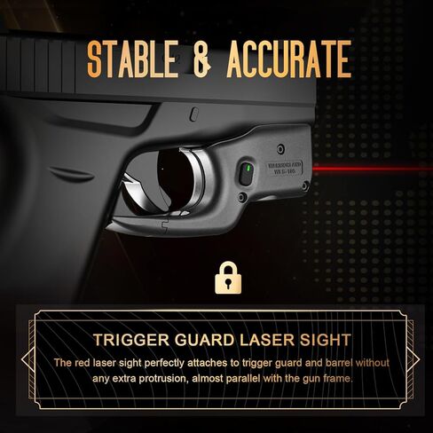 WARRIORLAND Red Laser Sight Tailored Fits Glock 42/43 /43X/48 (NO Rail), Not Fits Glock 43X Mos/ 48 MOS (with Rail), Ultra Compact Trigger Laser with Ambidextrous Switch & Power Indicator, WLS-105 in Saudi Arabia