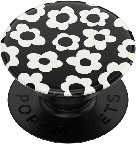 PopSockets Adhesive Phone Grip, Holder, Phone Stand, Black - Black Mod Flower in Saudi Arabia