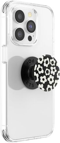 PopSockets Adhesive Phone Grip, Holder, Phone Stand, Black - Black Mod Flower in Saudi Arabia