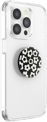 PopSockets Adhesive Phone Grip, Holder, Phone Stand, Black - Black Mod Flower in Saudi Arabia