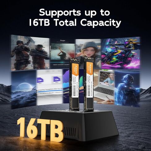 MAIWO Dual M.2 NVMe Cloner - محطة إرساء SSD خارجية USB 3.2 Gen 2 بسرعة 10 جيجابت في الثانية، وحدة نسخ مستقلة غير متصلة بالإنترنت خالية من الأدوات لمحركات أقراص M-Key SSD (2230/2242/2260/2280/22110) in Saudi Arabia