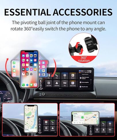حامل هاتف السيارة MaserWeller لملحقات Honda Passport/Pilot 2026، مشبك ثابت للشاشة مقاس 12.3 بوصة، حامل هاتف يدور 360 درجة متوافق مع MagSafe، حامل الهاتف الخلوي الذي لا يؤثر على فتحة التهوية in Saudi Arabia