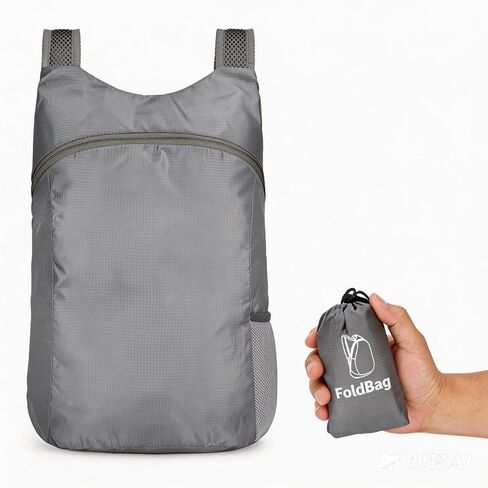 Hiking Backpack Lightweight Foldable Travel Packable Backpack for Camping Cycling Outdoor-Grey in Saudi Arabia