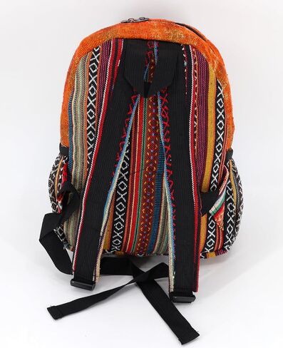 Unique Design Mushroom Embroidered Himalaya Hemp Hippie Festival Hiking Backpack - FAIR TRADE Handmade with Love in Saudi Arabia