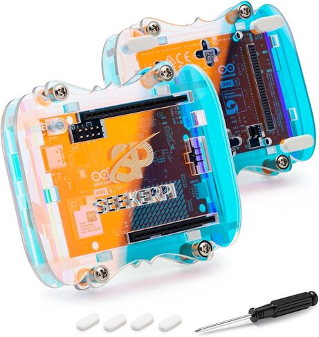 حافظة أكريليك شفافة قزحية اللون متوافقة مع Arduino UNO Q (غير متضمنة مع لوحة Arduino Q) in Kuwait
