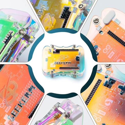 حافظة أكريليك شفافة قزحية اللون متوافقة مع Arduino UNO Q (غير متضمنة مع لوحة Arduino Q) in Kuwait