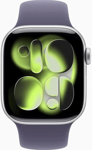 Apple Watch Series 11 [GPS, 46mm] Silver Aluminum Case with Purple Fog Sport Band, M/L (Renewed) in Saudi Arabia