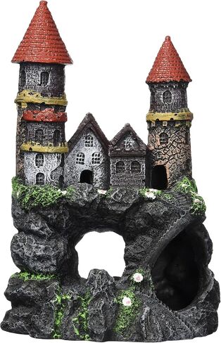 Penn-Plax Age-of-Magic Wizard’s Castle Aquarium Decoration – Safe for Freshwater and Saltwater Fish Tanks – Extra Large – Part A in Kuwait