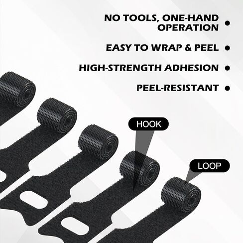 100PCS Black 6 Inch Reusable Cable Ties ，Adjustable Cord Organizers for Home, Office & Electronics， Multi-Purpose Wire Management Solution in Saudi Arabia