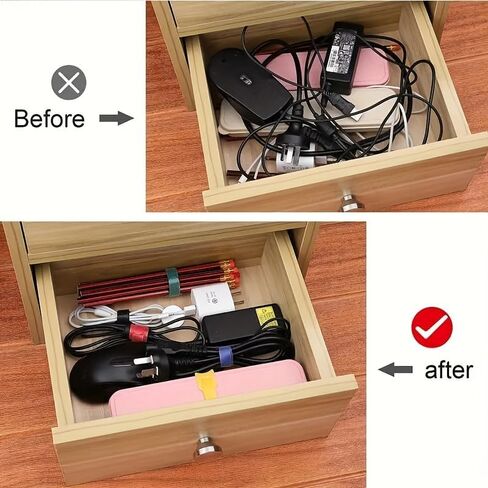 2pcs Versatile Reusable Cable Ties with Hooks and Loops - Adjustable Wire Organizer for Computers & Electronics (black,2) in Saudi Arabia
