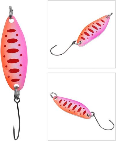 Trout Lures, Lively and Lifelike Artificial Lures with Mixed Fishing Sequin Bait Set 3.5g/3.4cm, Suitable for Freshwater and Saltwater Fishing,Orange D in Saudi Arabia