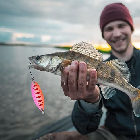 Trout Lures, Lively and Lifelike Artificial Lures with Mixed Fishing Sequin Bait Set 3.5g/3.4cm, Suitable for Freshwater and Saltwater Fishing,Orange D in Saudi Arabia