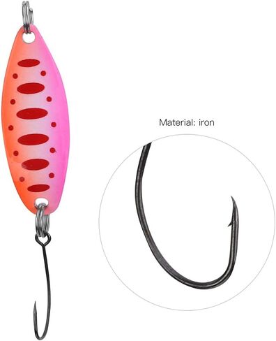 Trout Lures, Lively and Lifelike Artificial Lures with Mixed Fishing Sequin Bait Set 3.5g/3.4cm, Suitable for Freshwater and Saltwater Fishing,Orange D in Saudi Arabia