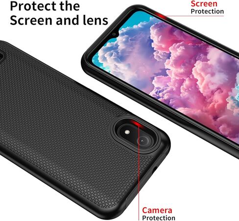 حافظة Cloud Mobile Stratus C8 مع واقي شاشة من الزجاج المقوى، طبقة مزدوجة شديدة التحمل للحماية من الصدمات (أسود، Cloud Mobile Stratus C8) in Saudi Arabia