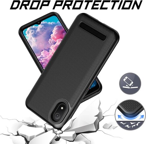 حافظة Cloud Mobile Stratus C8 مع واقي شاشة من الزجاج المقوى، طبقة مزدوجة شديدة التحمل للحماية من الصدمات (أسود، Cloud Mobile Stratus C8) in Saudi Arabia