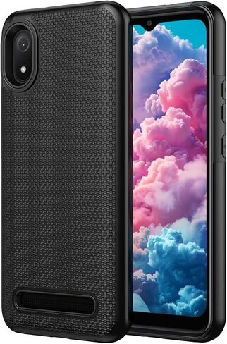 حافظة Cloud Mobile Stratus C8 مع واقي شاشة من الزجاج المقوى، طبقة مزدوجة شديدة التحمل للحماية من الصدمات (أسود، Cloud Mobile Stratus C8) in Saudi Arabia