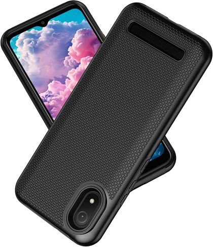 حافظة Cloud Mobile Stratus C8 مع واقي شاشة من الزجاج المقوى، طبقة مزدوجة شديدة التحمل للحماية من الصدمات (أسود، Cloud Mobile Stratus C8) in Saudi Arabia