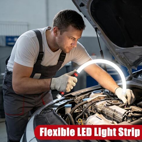Flexible LED Flashlight Stick, 30" Bendable Mechanic Work Light Rechargeable High Lumen Professional Light 3 Lighting Modes Automotive Illumination Tool Car Repairs Inspections Tight Spaces in Kuwait