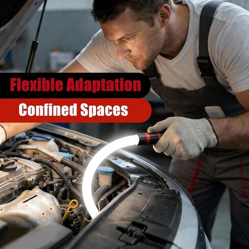 Flexible LED Flashlight Stick, 30" Bendable Mechanic Work Light Rechargeable High Lumen Professional Light 3 Lighting Modes Automotive Illumination Tool Car Repairs Inspections Tight Spaces in Kuwait