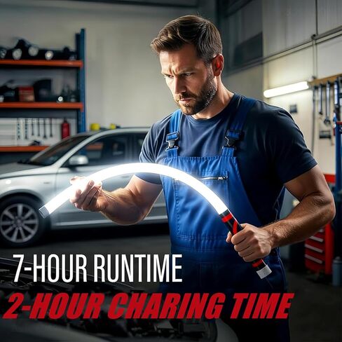 Flexible LED Flashlight Stick, 30" Bendable Mechanic Work Light Rechargeable High Lumen Professional Light 3 Lighting Modes Automotive Illumination Tool Car Repairs Inspections Tight Spaces in Kuwait