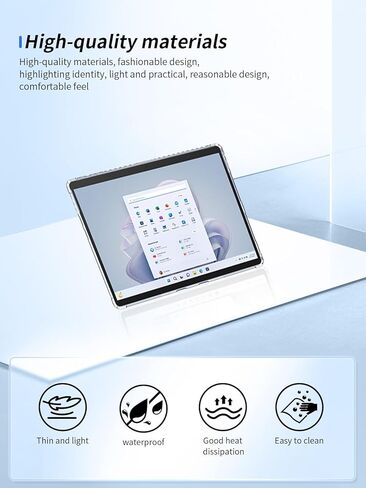 حافظة لجهاز Microsoft Surface Pro7/6/5/4 مقاس 12.3 بوصة لأجهزة Android اللوحية، زاوية تغطية كاملة رفيعة للغاية، غطاء حافظة BOVUGAC ناعم من مادة TPU مقاوم للصدمات مناسب للأطفال لجهاز Microsoft Surface Pro 7 مقاس 12.3 بوصة (شفاف) in Saudi Arabia