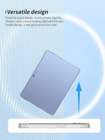 حافظة لجهاز Microsoft Surface Pro7/6/5/4 مقاس 12.3 بوصة لأجهزة Android اللوحية، زاوية تغطية كاملة رفيعة للغاية، غطاء حافظة BOVUGAC ناعم من مادة TPU مقاوم للصدمات مناسب للأطفال لجهاز Microsoft Surface Pro 7 مقاس 12.3 بوصة (شفاف) in Saudi Arabia