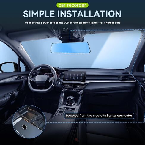 4.5 Inch Mirror Dash Cam Backup Camera 1080P Front and Rear View Mirror Camera for Cars Dual Lens Cam Loop Recording 150°Wide Angle G-Sensor Parking Assistance Loop Recording in Saudi Arabia