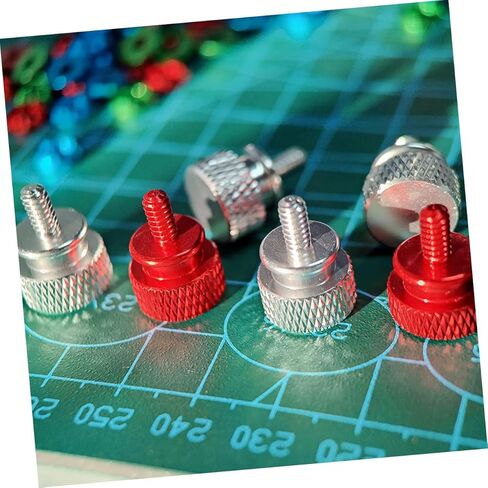 10pcs Red Aluminum Alloy Computer Case Thumbscrews, Knurled DIY Replacement Screws for PC Chassis, Pci Slot, and Motherboard Accessories in Saudi Arabia