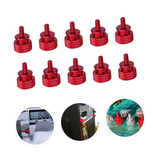 10pcs Red Aluminum Alloy Computer Case Thumbscrews, Knurled DIY Replacement Screws for PC Chassis, Pci Slot, and Motherboard Accessories in Saudi Arabia