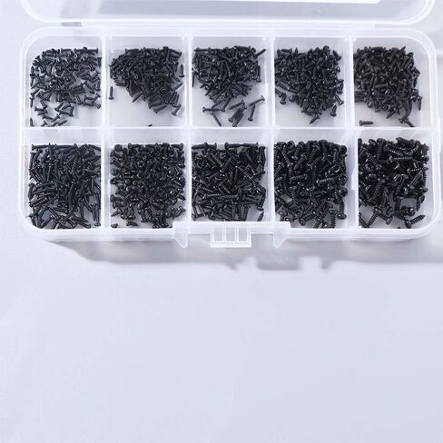 1000pcs Micro Self Tapping Screws Pan Head M1 M2 M1.4 M1.7 Black Laptop Computer Screws in Saudi Arabia